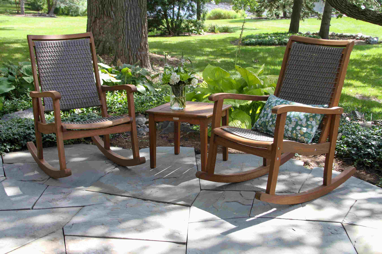 Eucalyptus and Driftwood Grey Outdoor Wicker Rocking Chair