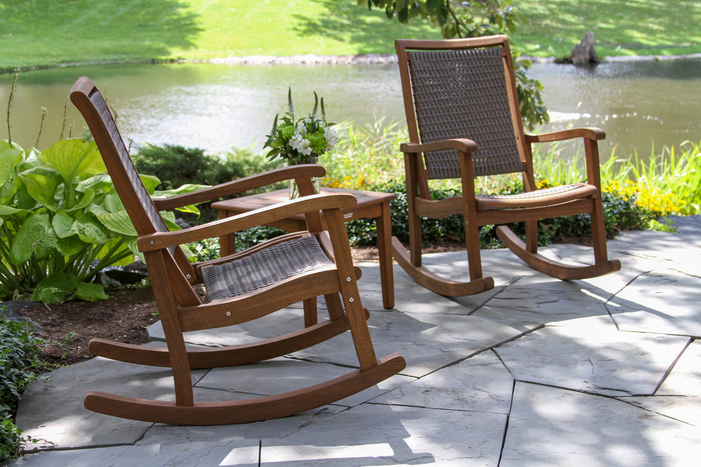 Eucalyptus and Driftwood Grey Outdoor Wicker Rocking Chair