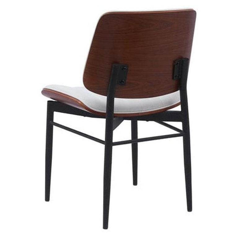 Indoor MidCentury Modern Metal Upholstered Chair with Vinyl Seat and