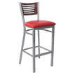 Silver Interchangeable Back Metal Bar Stool with 5 Slats19c43e363df3f39ba4