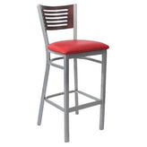 Silver Interchangeable Back Metal Bar Stool with 5 Slats19c43e363df3f39ba4