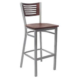 Silver Interchangeable Back Metal Bar Stool with 5 Slats19c43e363df524f45f