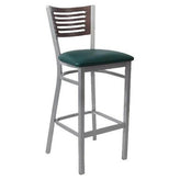 Silver Interchangeable Back Metal Bar Stool with 5 Slats19c43e363df423f641