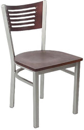 Silver Interchangeable Back Metal Restaurant Chair with 5 Slats19c43dff211dbc9a6