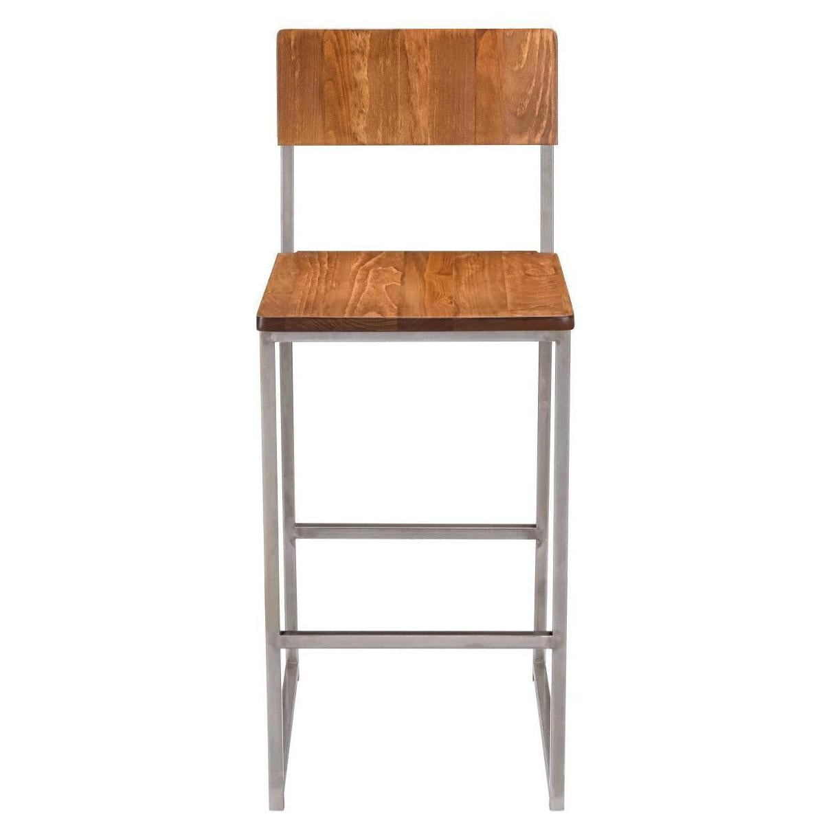Indy Metal Bar Stool with Clear Coated Finish and Wood Back19b7f71487956407f6