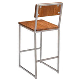 Indy Metal Bar Stool with Clear Coated Finish and Wood Back19b7f7148796226502