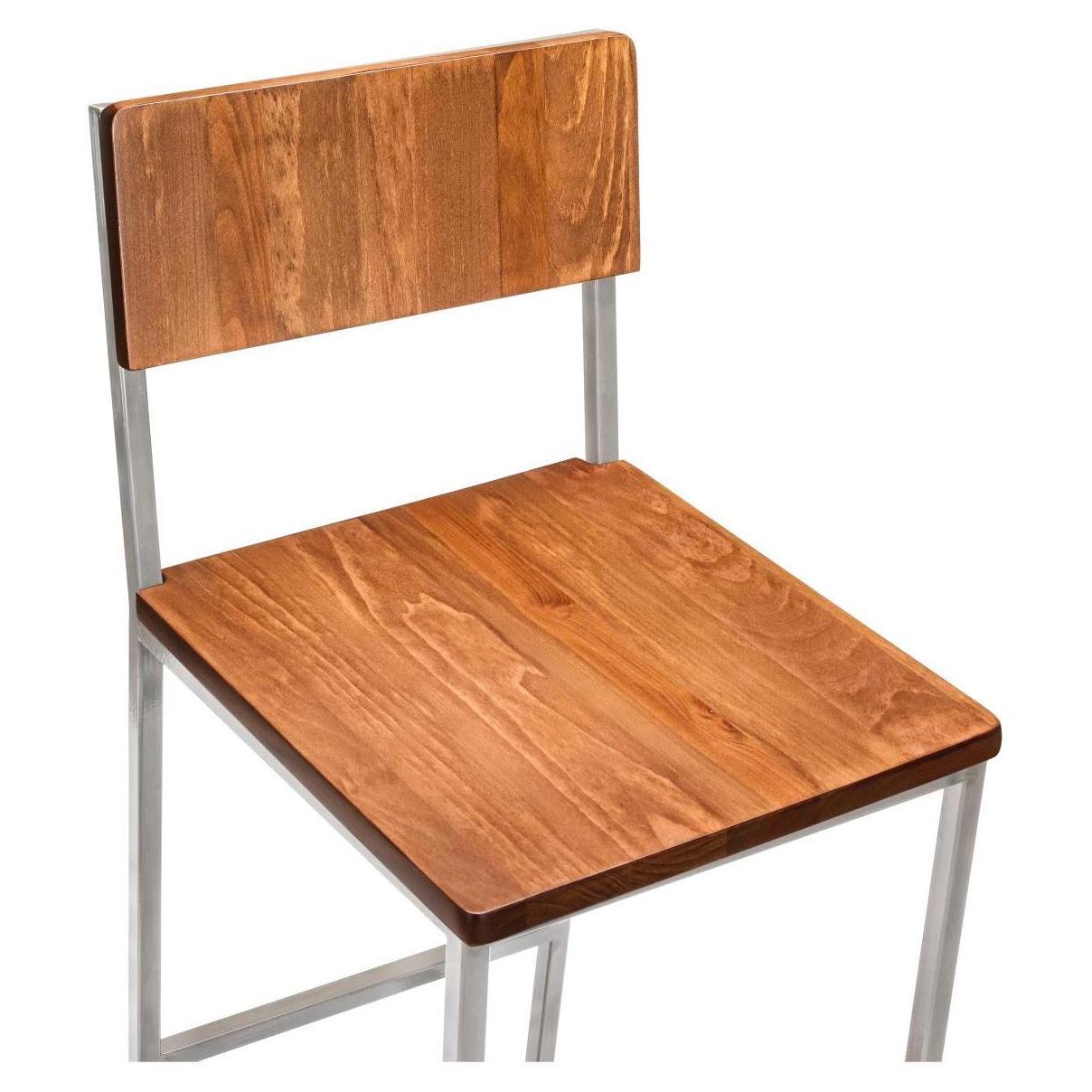 Indy Metal Bar Stool with Clear Coated Finish and Wood Back19b7f7148796cab62f