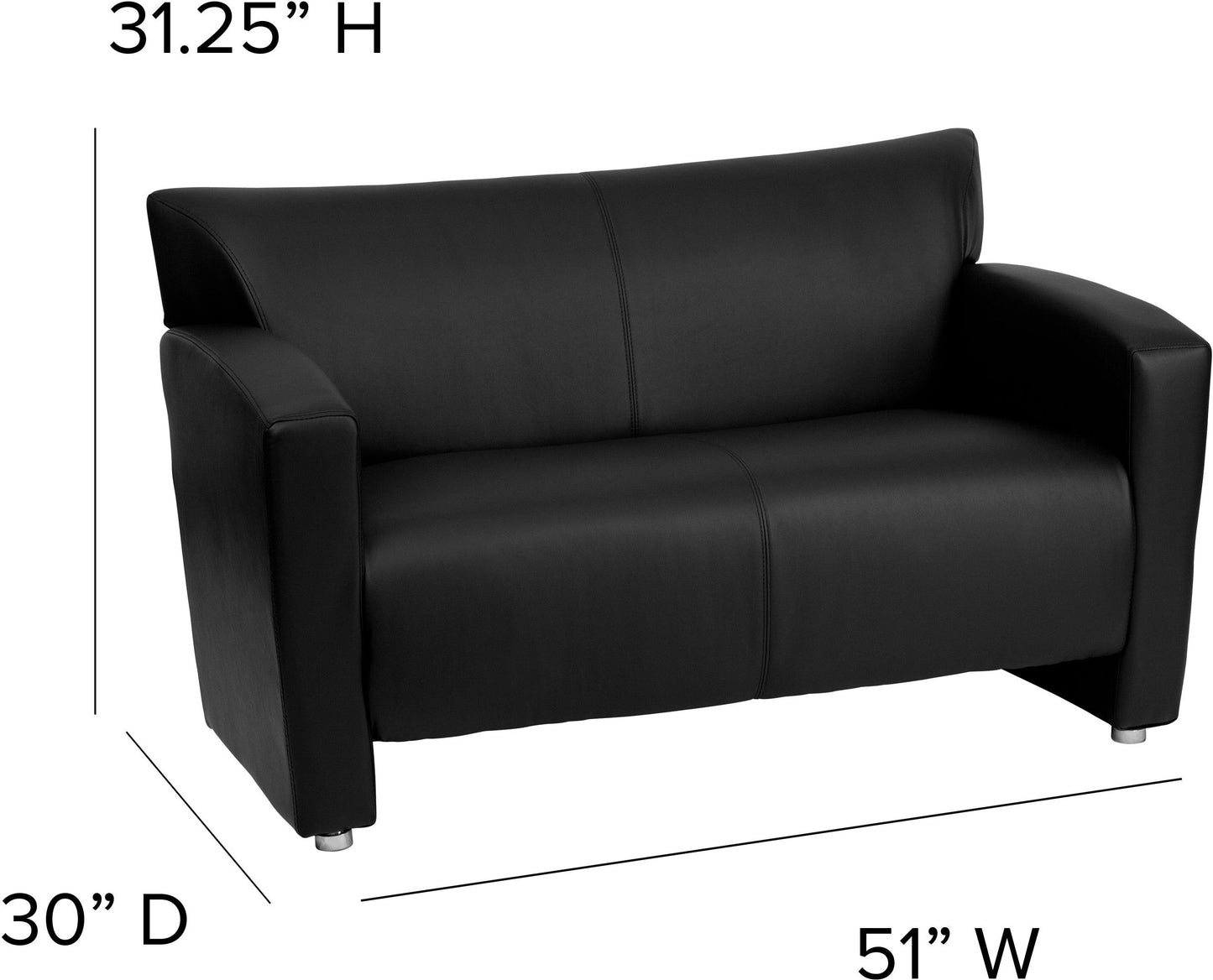 HERCULES Majesty Series Black LeatherSoft Loveseat