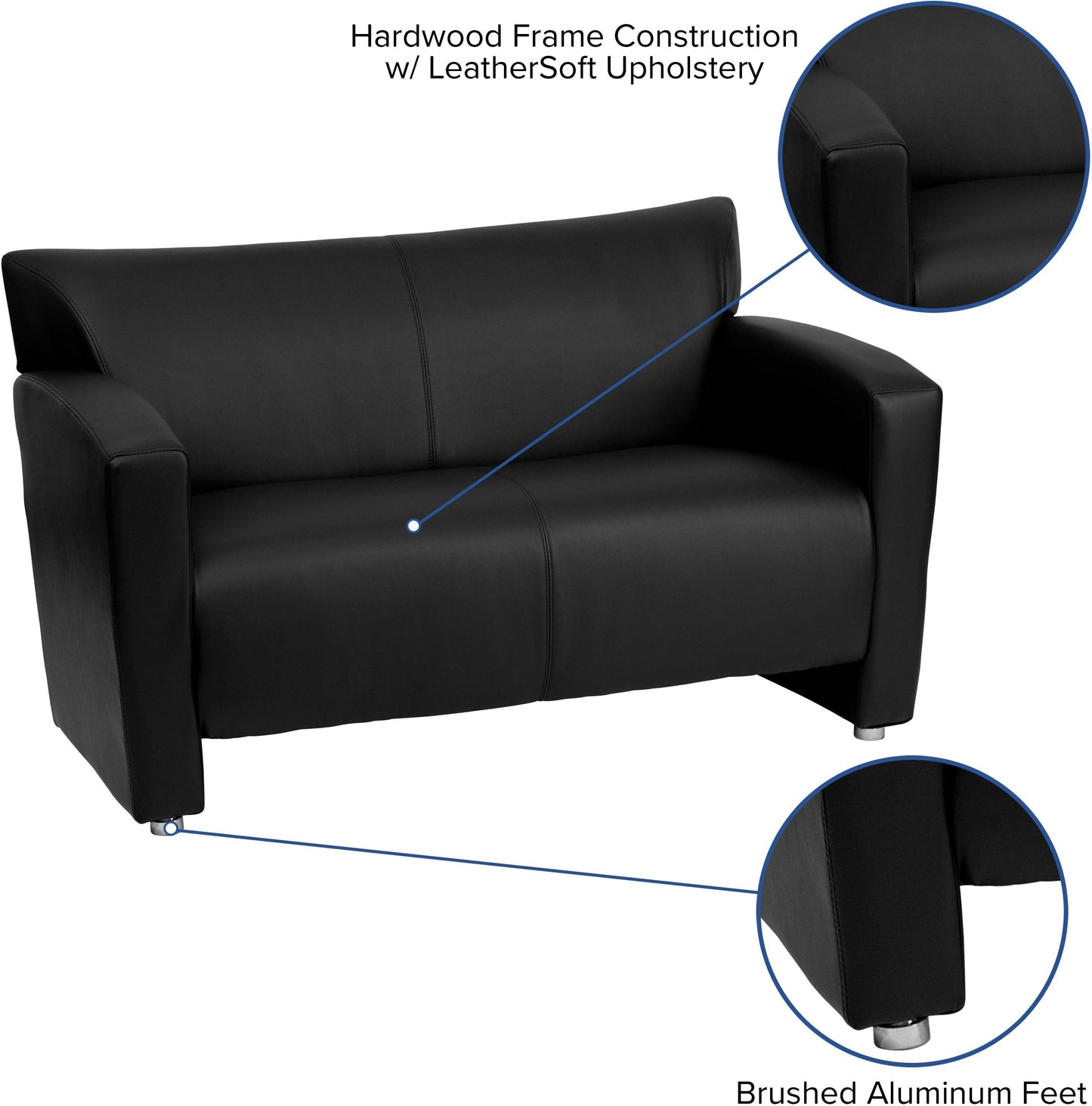 HERCULES Majesty Series Black LeatherSoft Loveseat