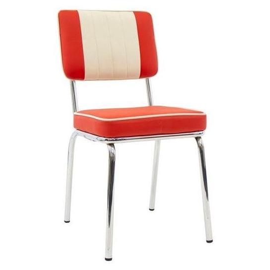 Route 66 Retro Diner Dining Chair with Two-Tone Vinyl Seat and Back ...