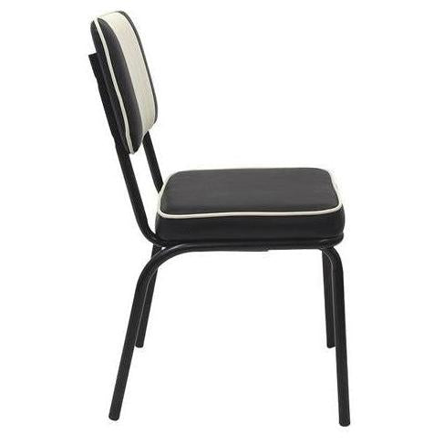 Route 66 Retro Diner Dining Chair with Two-Tone Vinyl Seat and Back