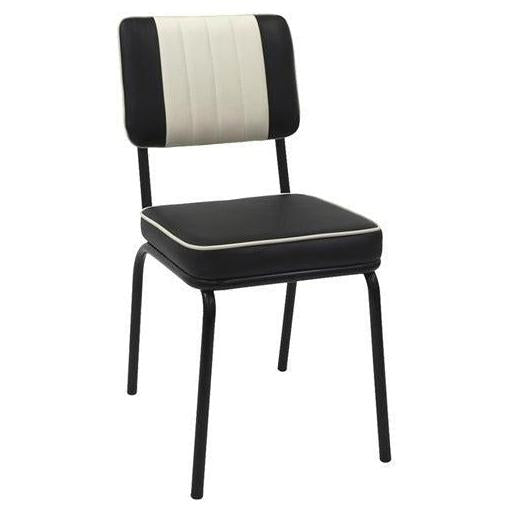 Route 66 Retro Diner Dining Chair with Two-Tone Vinyl Seat and Back