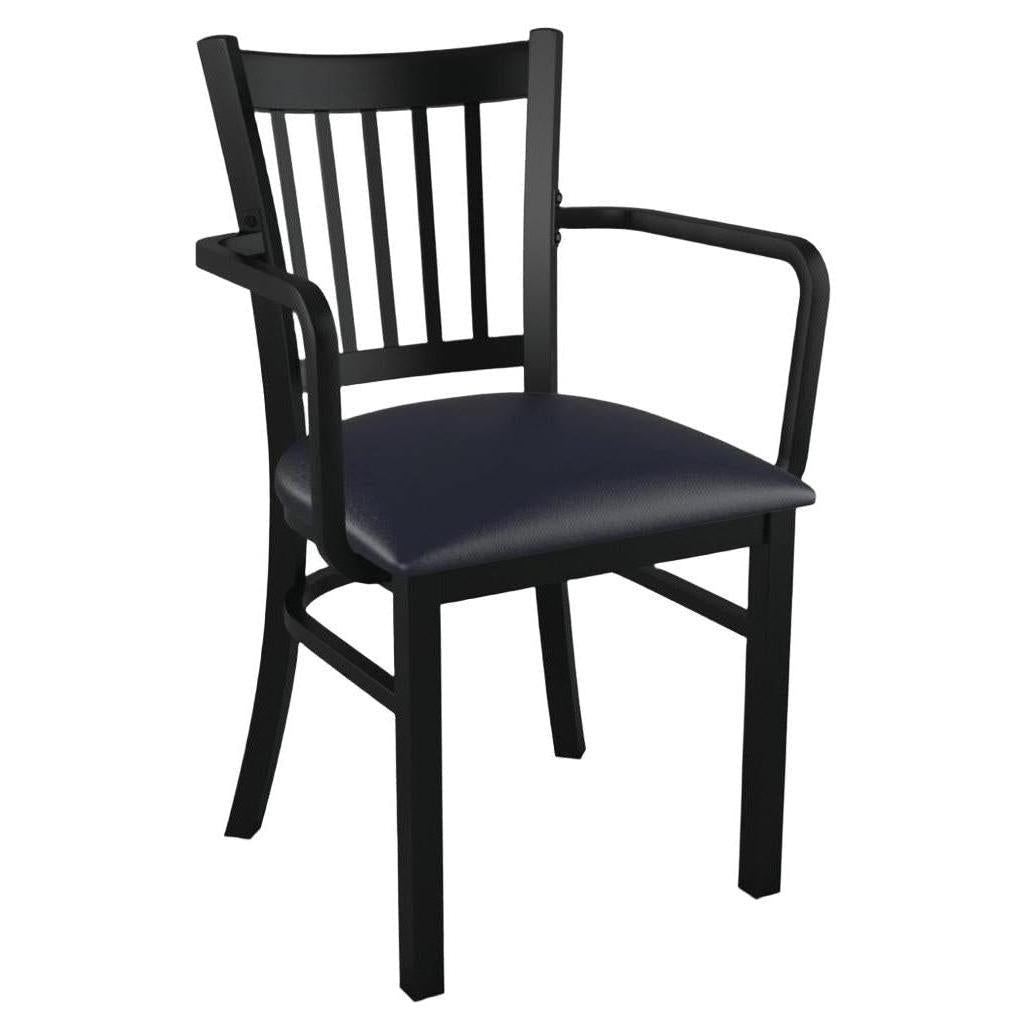 Metal Vertical Slat Restaurant Chair with Arms19c43534c55672ce16