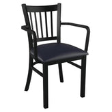 Metal Vertical Slat Restaurant Chair with Arms19c43534c55672ce16