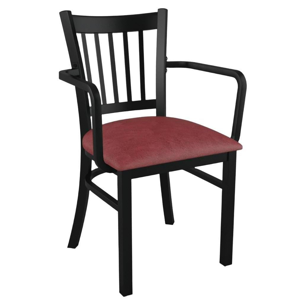 Metal Vertical Slat Restaurant Chair with Arms19c43534c55573a580