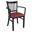 Metal Vertical Slat Restaurant Chair with Arms19c43534c55573a580