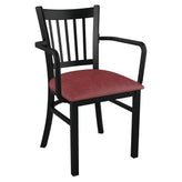Metal Vertical Slat Restaurant Chair with Arms19c43534c55573a580