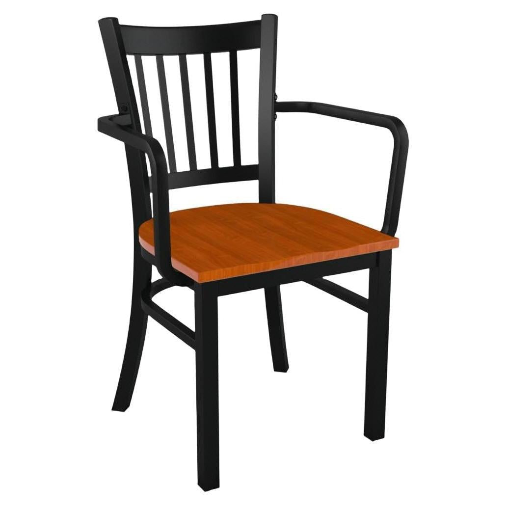 Metal Vertical Slat Restaurant Chair with Arms19c43534c55690f6c3