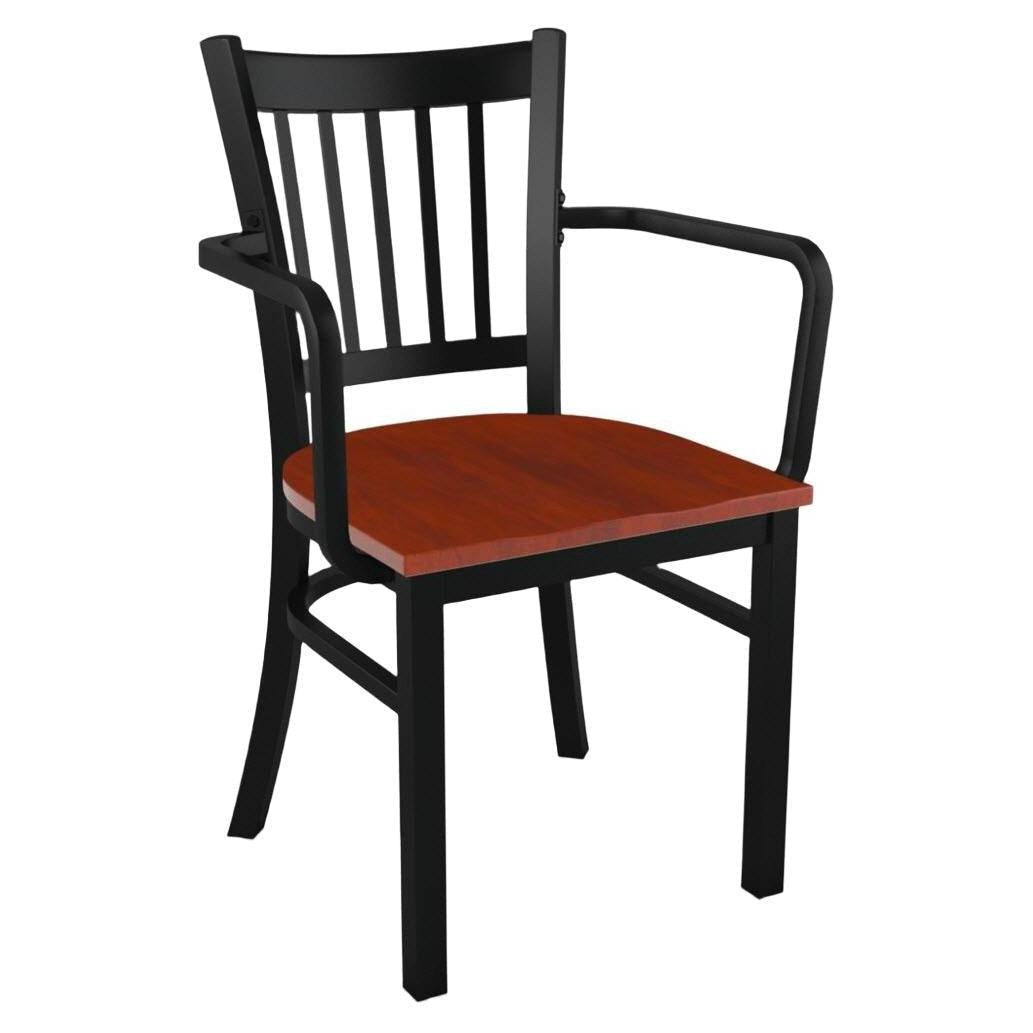 Metal Vertical Slat Restaurant Chair with Arms19c43534c552764190