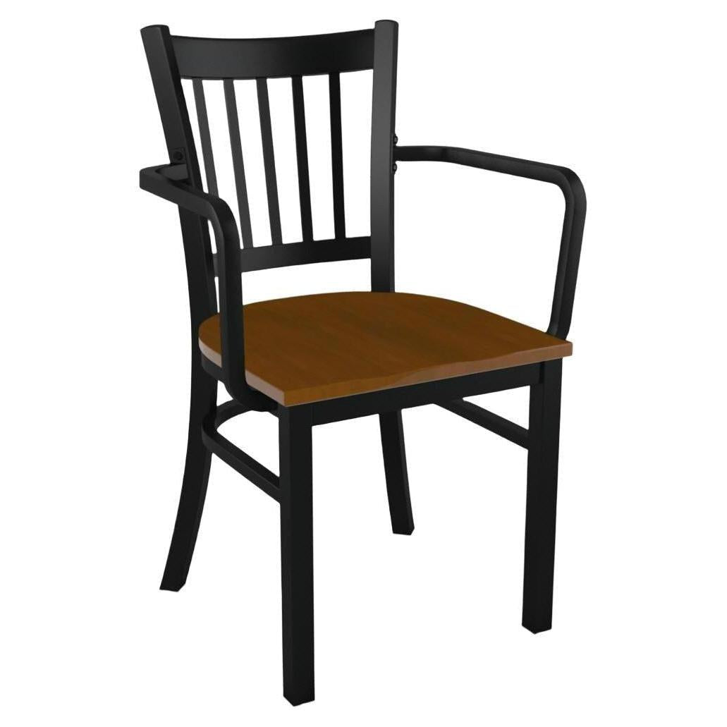 Metal Vertical Slat Restaurant Chair with Arms19c43534c5519882af