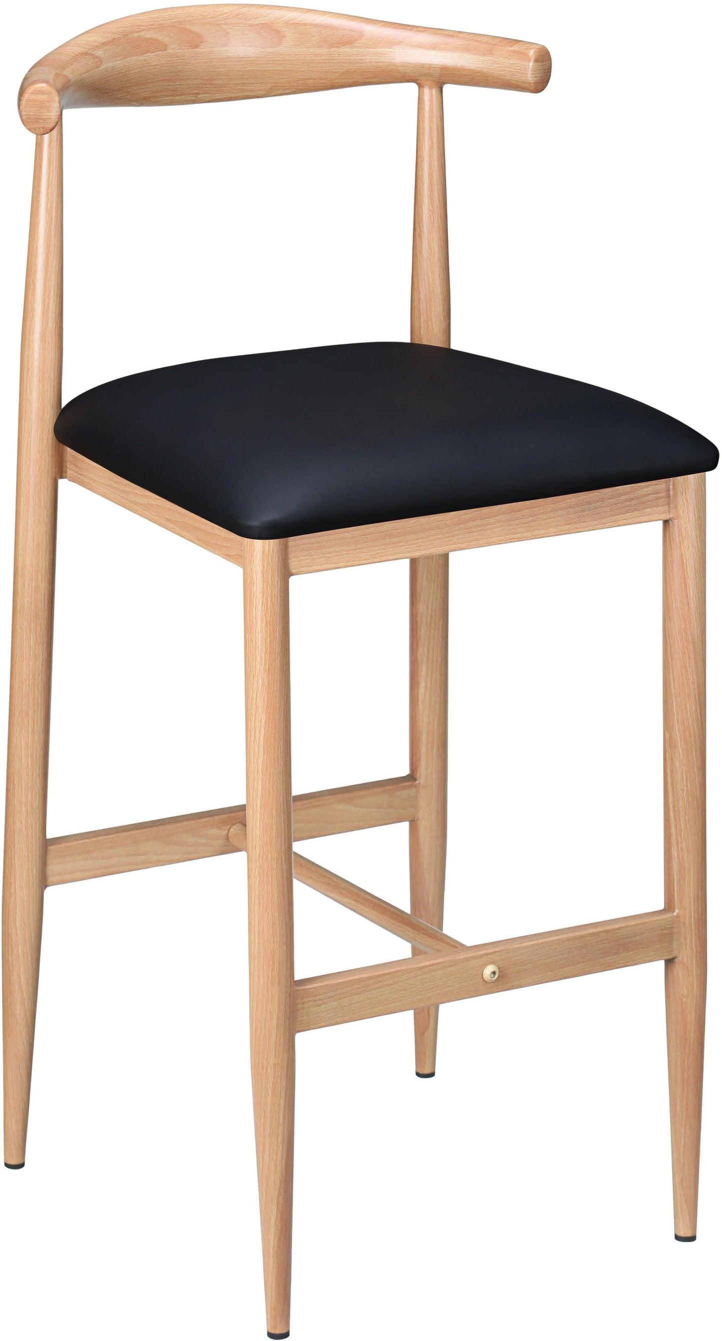 Wood Grain Elbow Metal Bar Stool in Natural  Finish19b9fbe19bc3c88fc