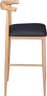 Wood Grain Elbow Metal Bar Stool in Natural  Finish19b9fbe19bce28516