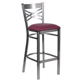 Clear Coated Metal X Back Bar Stool19c43ec86862d9e03b