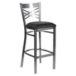 Clear Coated Metal X Back Bar Stool19c43ec868618a382