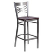 Clear Coated Metal X Back Bar Stool19c43ec8686456e7e3