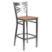Clear Coated Metal X Back Bar Stool19c43ec868635a3d0e
