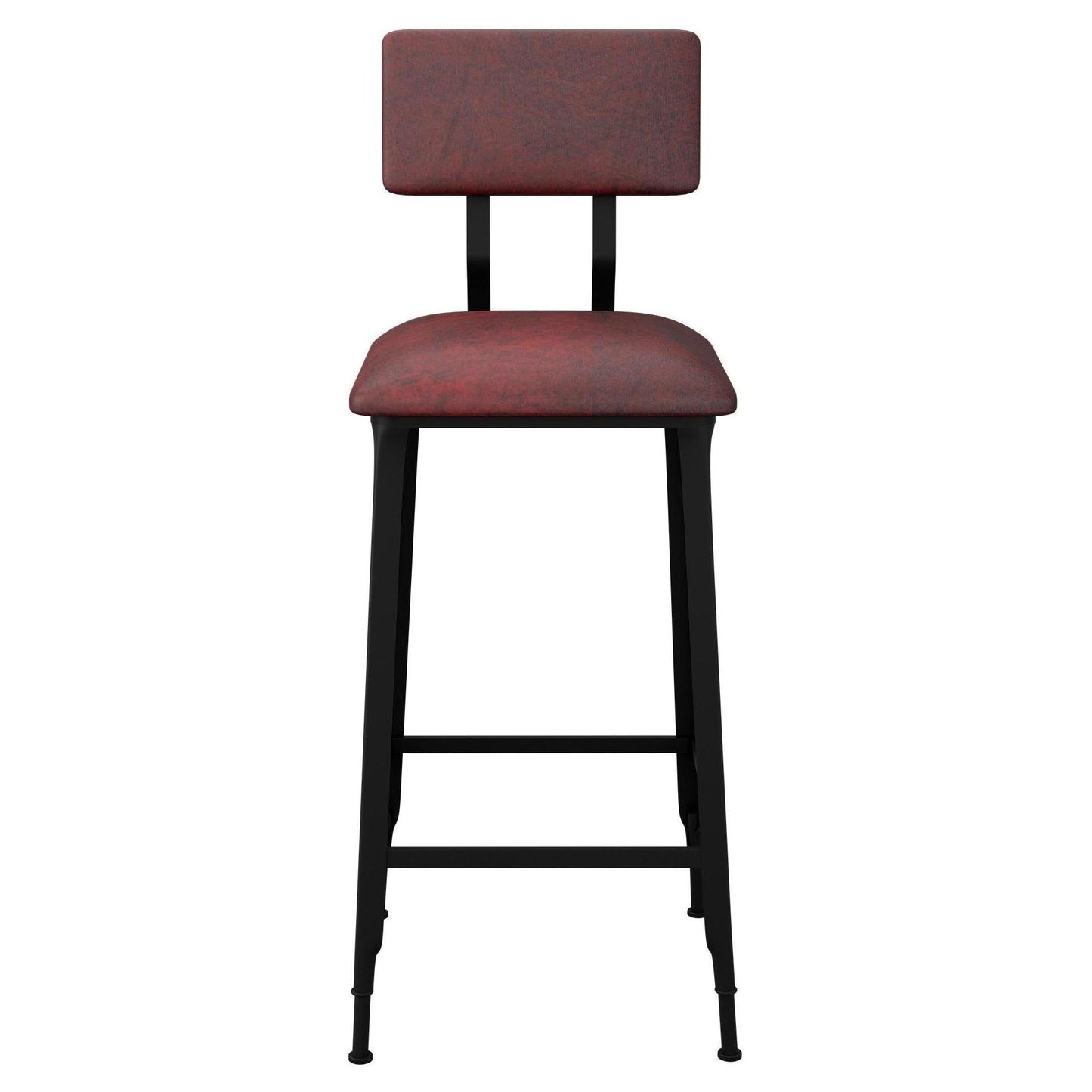 Massello Industrial Bar Stool with Padded Back19b9e94fb383f9d3a4