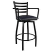 Swivel Ladder Back Metal Bar Stool with Arms19c43f49477131e468