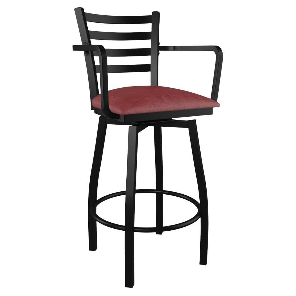 Swivel Ladder Back Metal Bar Stool with Arms19c43f4947738b0044