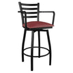 Swivel Ladder Back Metal Bar Stool with Arms19c43f4947738b0044