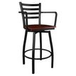 Swivel Ladder Back Metal Bar Stool with Arms19c43f4947748e8459