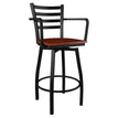 Swivel Ladder Back Metal Bar Stool with Arms19c43f49477587dbbc