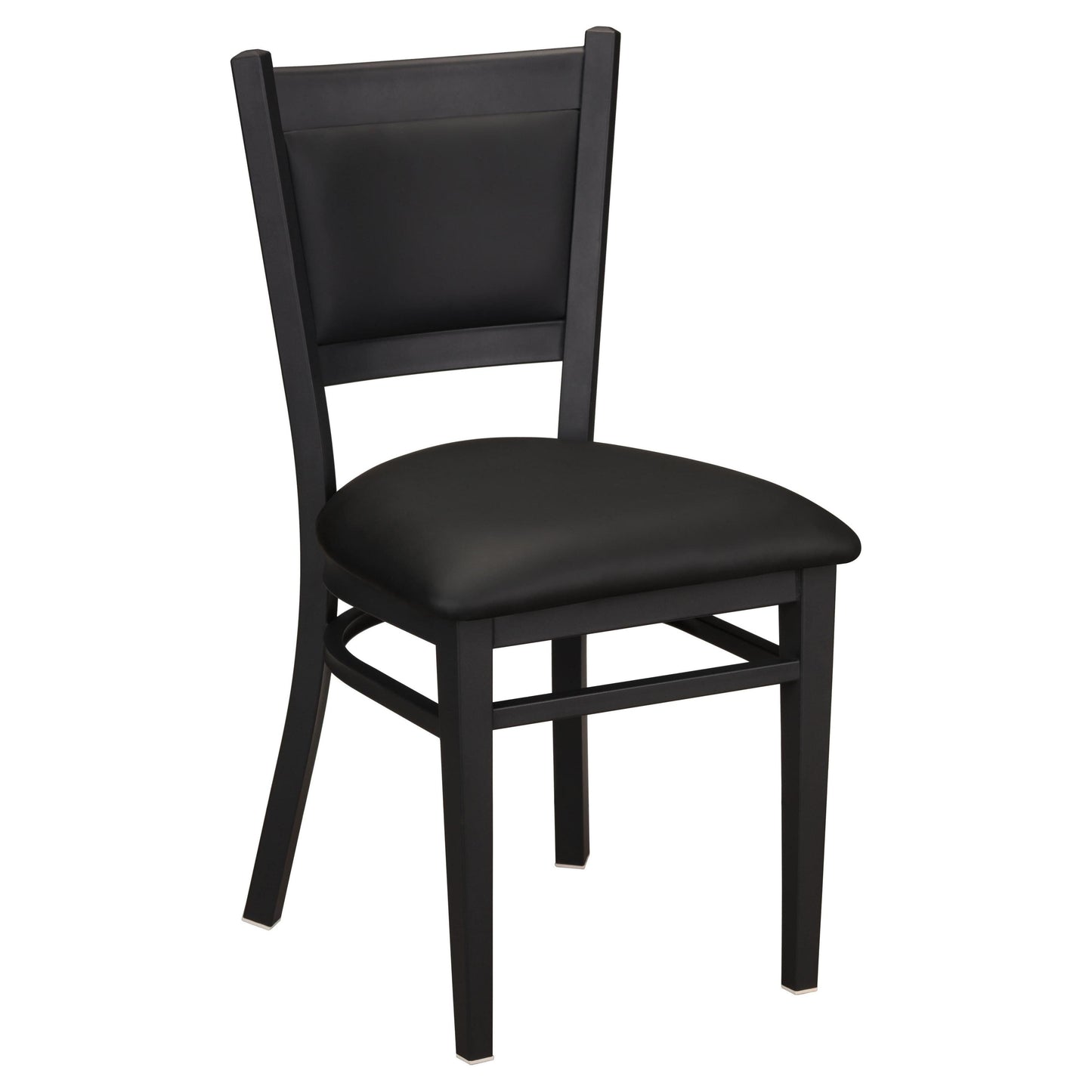 Black Vinyl Upholstered Back Metal Restaurant Chair19b8fb5c9486aa0fc3