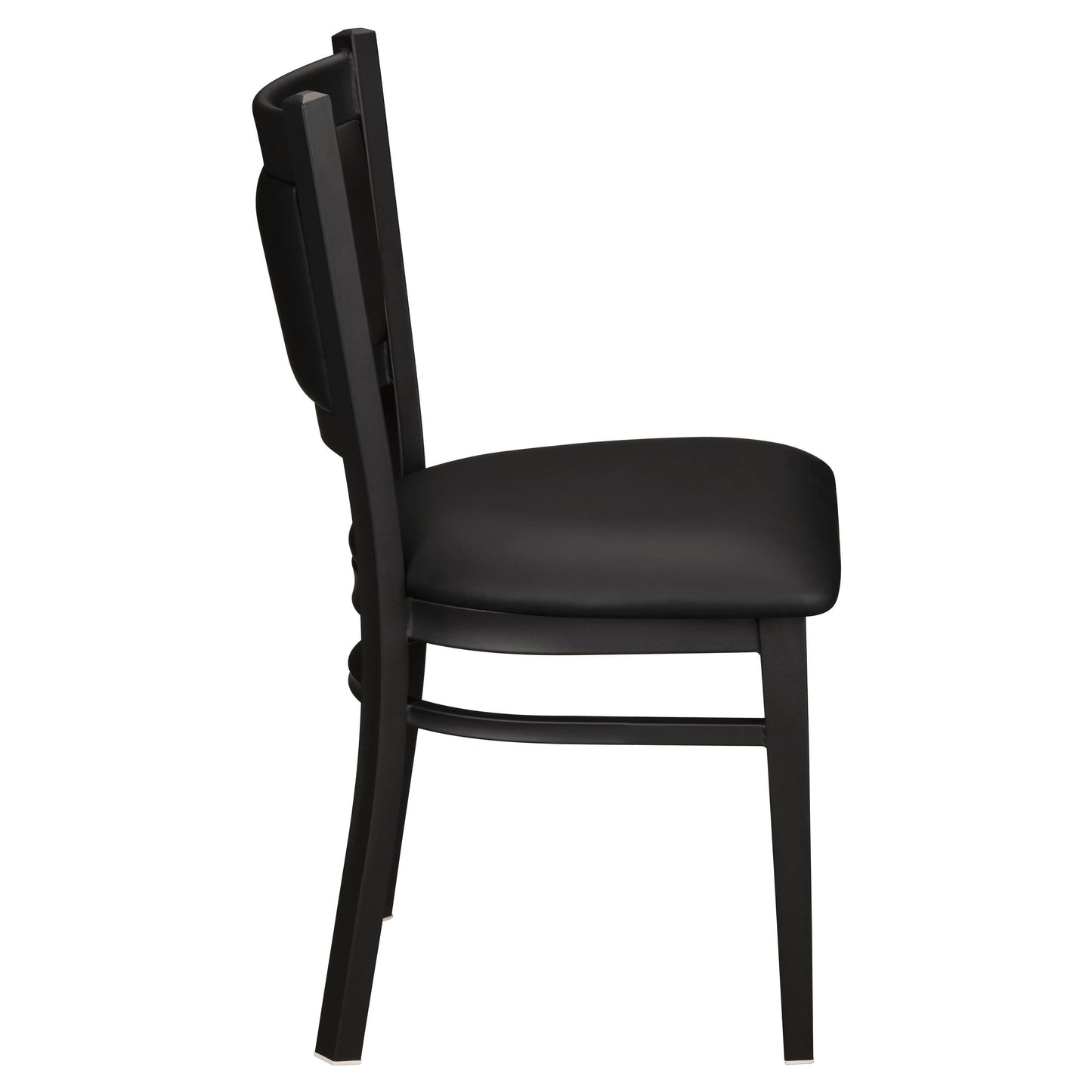 Black Vinyl Upholstered Back Metal Restaurant Chair19b8fb5c9485176590