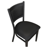 Black Vinyl Upholstered Back Metal Restaurant Chair19b8fb5c94866ae41