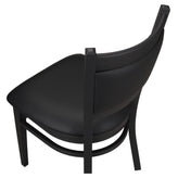 Black Vinyl Upholstered Back Metal Restaurant Chair19b8fb5c94836fb354