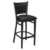 Black Vinyl Upholstered Back Metal Bar Stool19b8fb2237792fb46