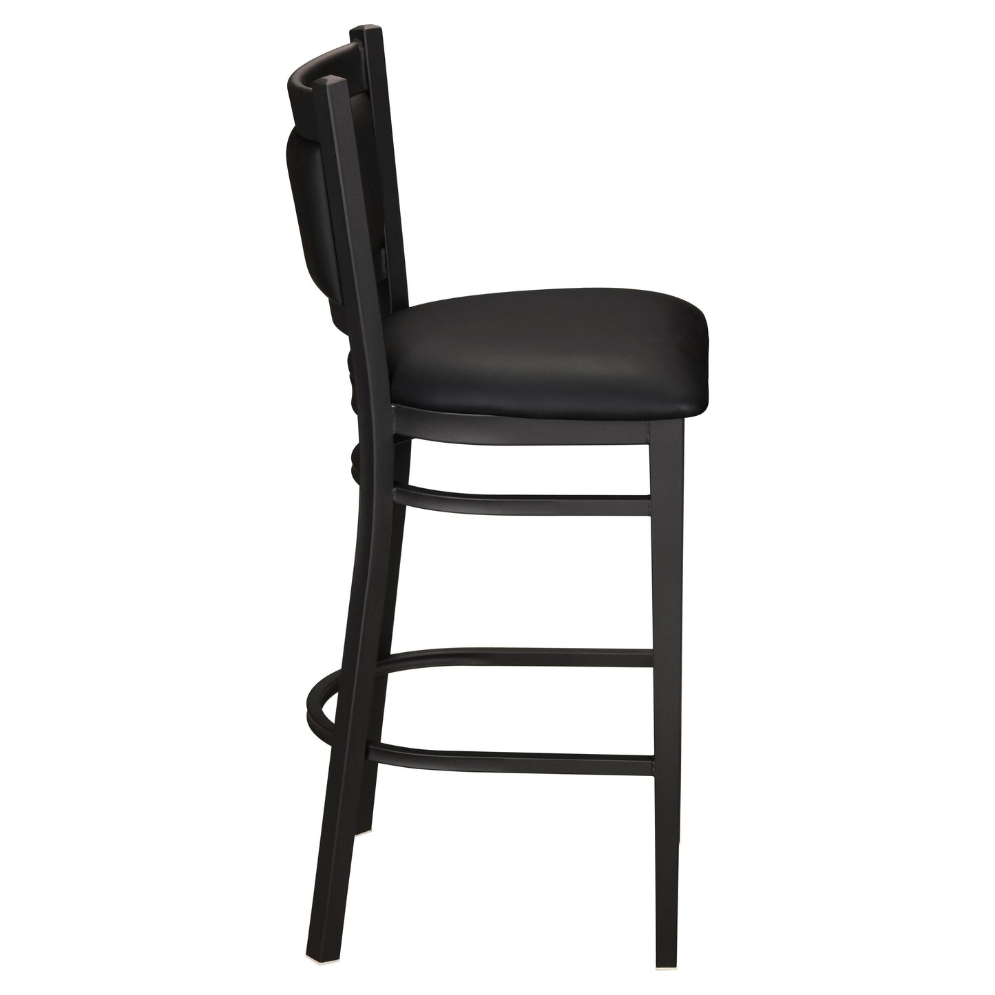 Black Vinyl Upholstered Back Metal Bar Stool19b8fb223774032afd