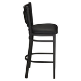 Black Vinyl Upholstered Back Metal Bar Stool19b8fb223774032afd