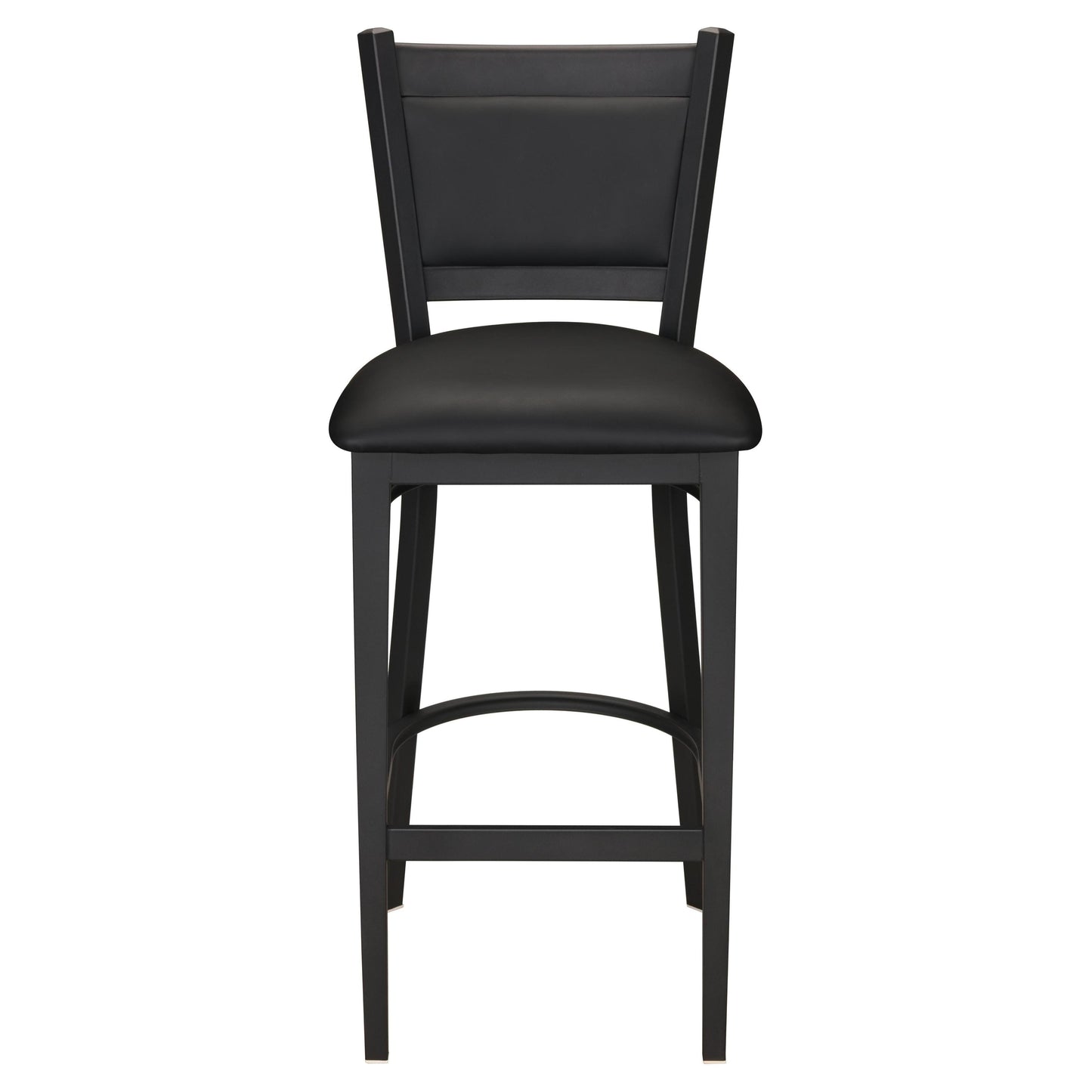 Black Vinyl Upholstered Back Metal Bar Stool19b8fb22377374e769