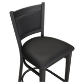 Black Vinyl Upholstered Back Metal Bar Stool19b8fb2237719da649