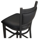 Black Vinyl Upholstered Back Metal Bar Stool19b8fb2237713ce6fd