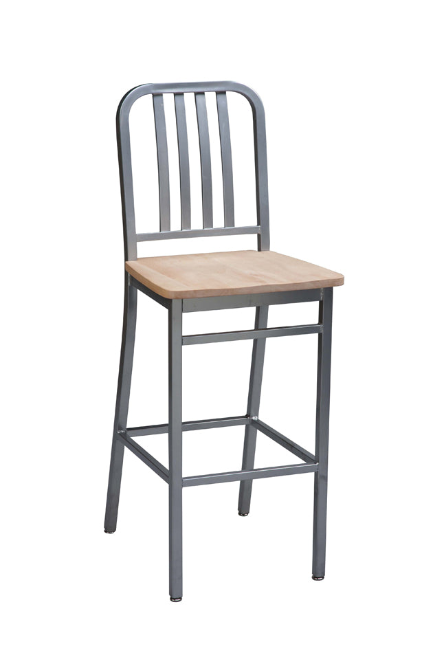 Everett Metal Slat Back Bar Stool