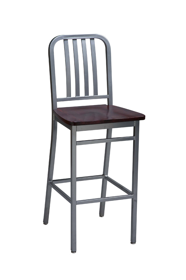 Everett Metal Slat Back Bar Stool