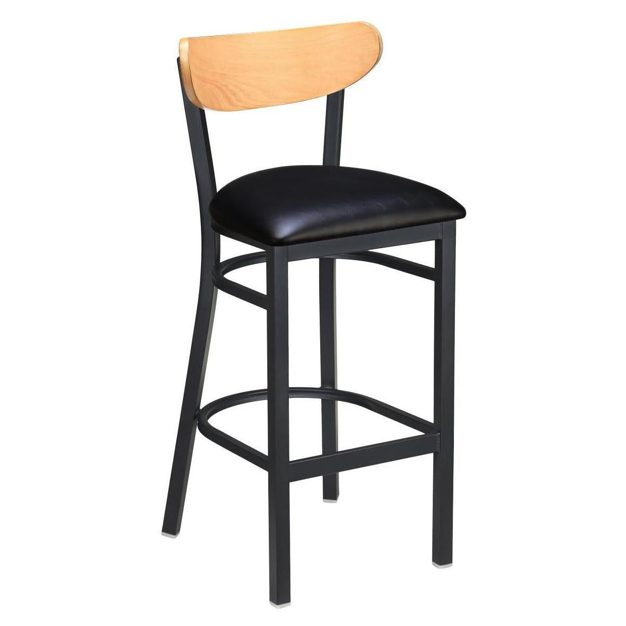 Curvy Metal Bar Stool with Wood Back19a5563d1b05667cd2
