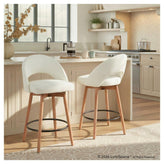 Renee Upholstered 26" Fixed-Height Counter Stool - Set of 2
